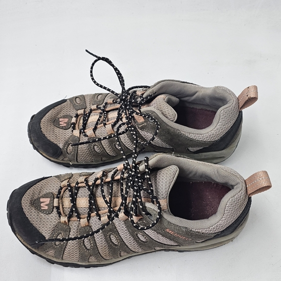 Merrell Depart Performance Hiking Shoes Dark Gull Grey Pink Trail Sneakers Sz 9 - Picture 5 of 12